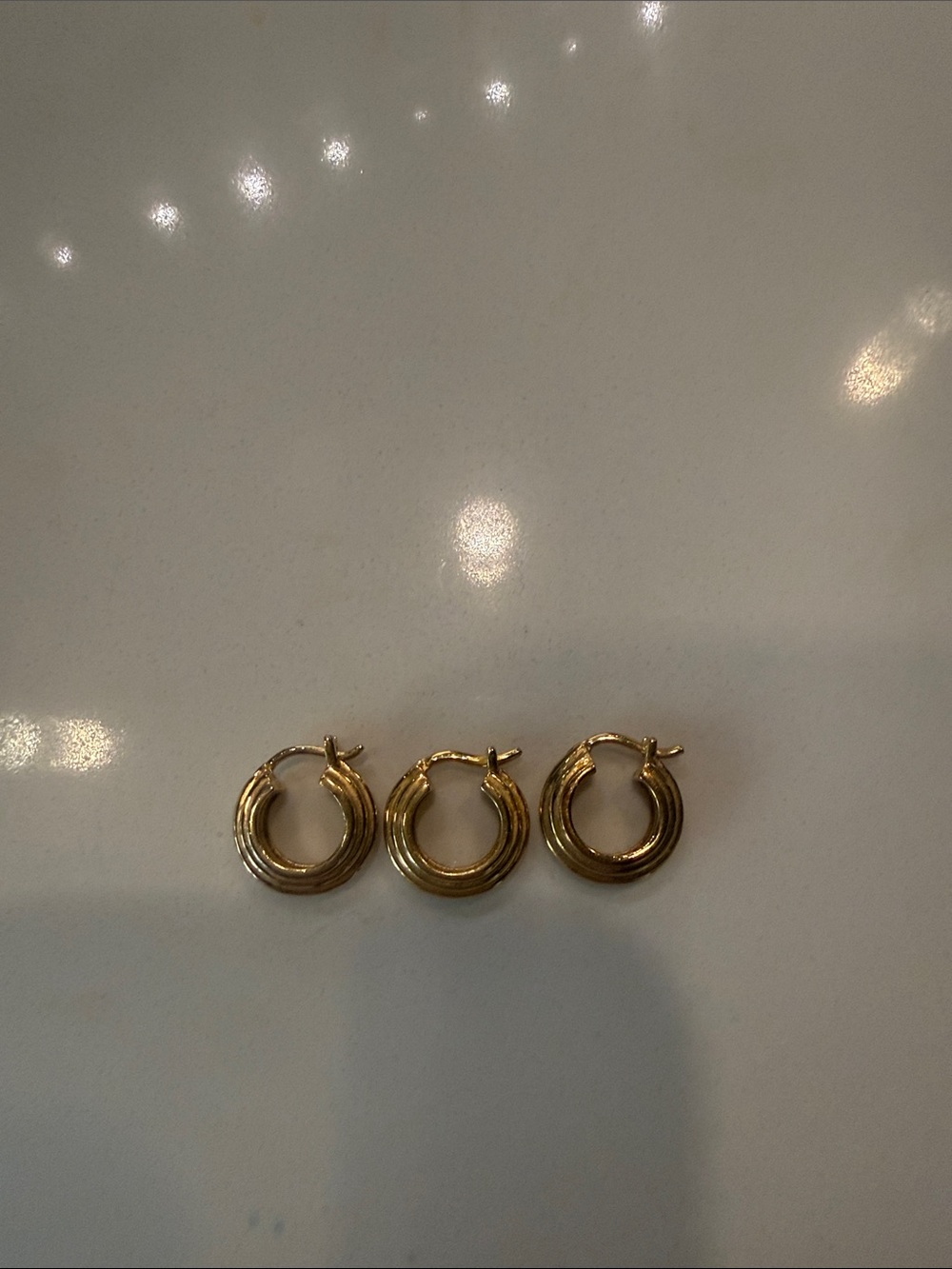 Missoma Lucy Williams Small Ridge Hoop Earrings Gold Huggies View 3